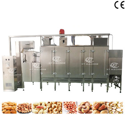 Dobra cena. SUS304 Continuous Nuts Roaster Cashew Nut Roasting Machine z sterowaniem PLC do użytku komercyjnego w Internecie