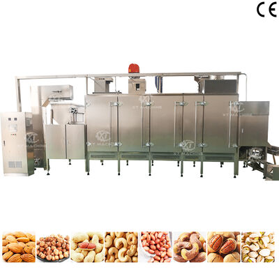 Dobra cena. SUS304 Continuous Nuts Roaster Cashew Nut Roasting Machine z sterowaniem PLC do użytku komercyjnego w Internecie