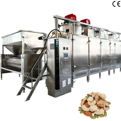 Dobra cena. Maszyna do prażenia orzechów z kontrolą PLC 220V/380V, do orzechów ziemnych i laskowych, wydajność 300kg/h-500kg/h do przetwórstwa spożywczego w Internecie