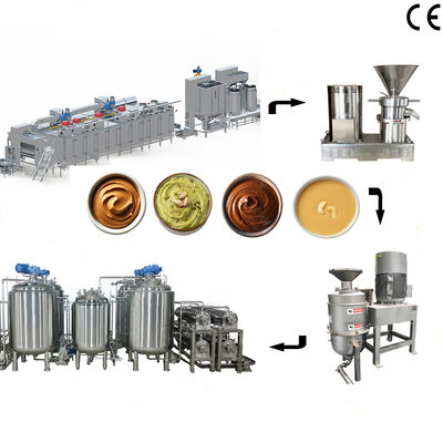Dobra cena. Linia produkcyjna pasty orzechowej Masło migdałowe Pistachio Sprzęt do przetwarzania masła pistackiego z pojemnością 500 kg/h-1000 kg/h dla zakładów przetwarzających orzechy w Internecie