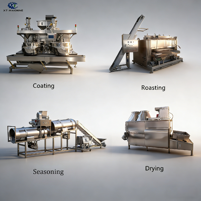500-1000 kg/h Maszyna do powlekania orzechów SUS304 z Siemens PLC dla linii przetwarzania orzechów