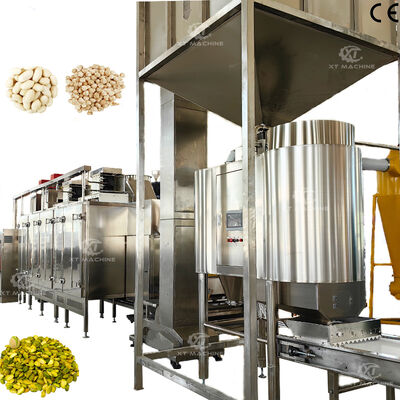 Dobra cena. Komercyjna linia produkcyjna 1000 kg/h-2000 kg/h orzeszków orzechowych/rozpuszczalników orzechowych/pistacji Pieczenie i wybielanie ze stali nierdzewnej 304 Budowa w Internecie