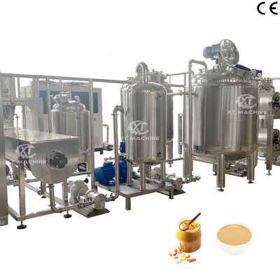 Dobra cena. W pełni automatyczna linia do produkcji masła orzechowego o wydajności 500–2000 kg/h Maszyna do produkcji pasty pistacjowej ze sterowaniem programem PLC w Internecie