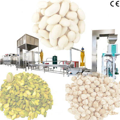 Dobra cena. Linia produkcyjna do prażenia i blanszowania orzechów ziemnych / orzechów laskowych / pistacji klasy spożywczej z maszyną do blanszowania orzechów o wydajności 500-1000 kg / h w Internecie