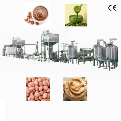 Dobra cena. SS304 Całkowicie automatyczna linia produkcyjna masła orzechowego o mocy 500-2000 kg/h do produkcji pasty orzechowej w Internecie